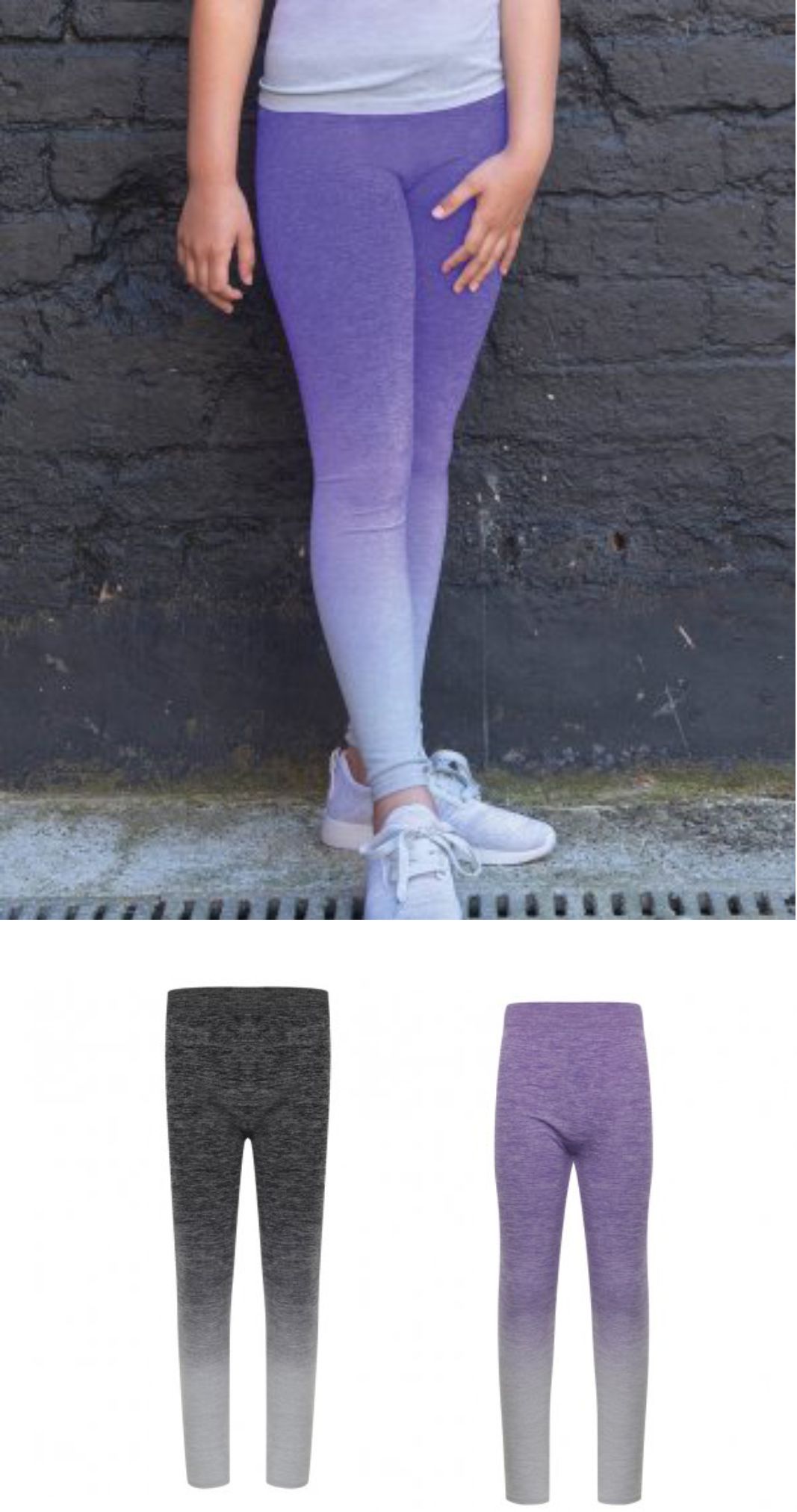 Tombo TL320 Kids Seamless Fade Out Leggings - Click Image to Close